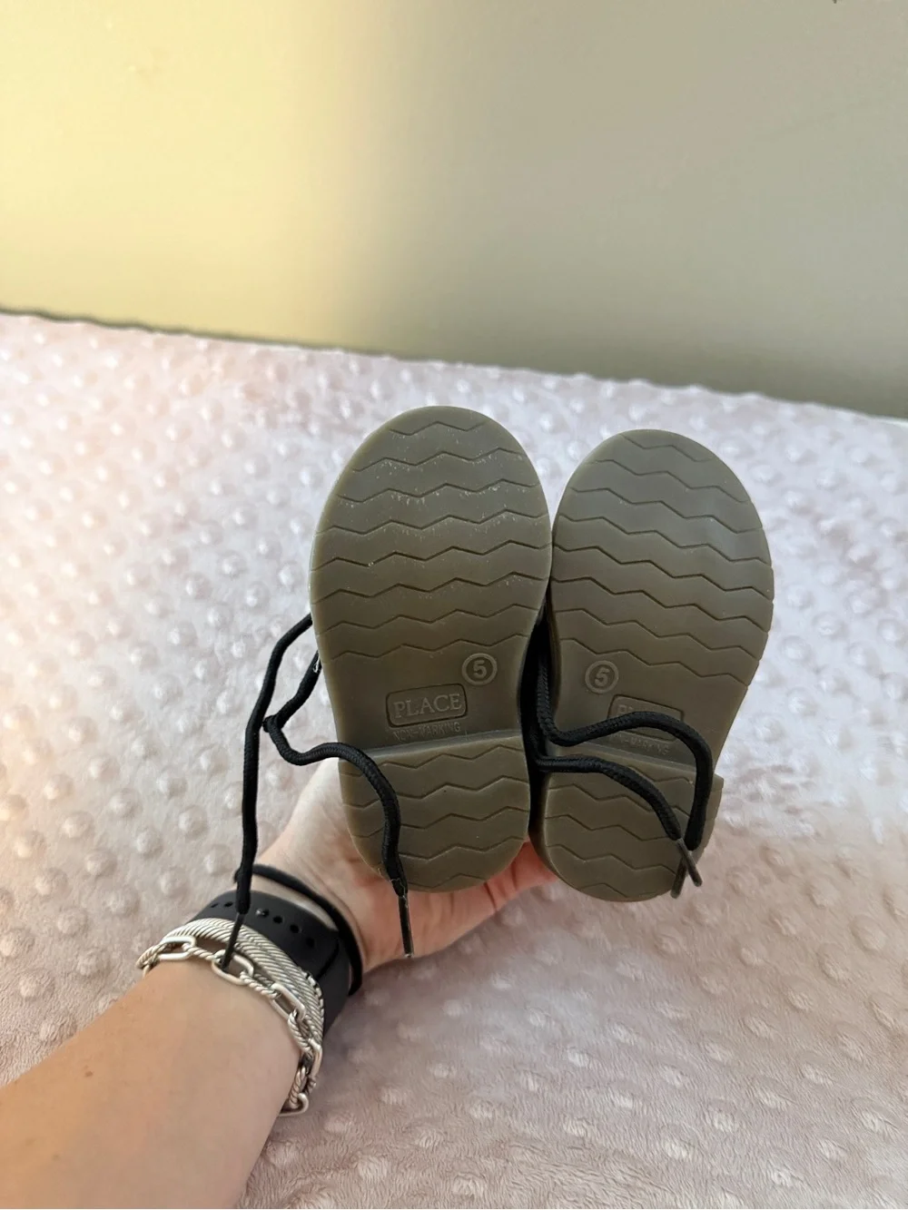 Kids Black Lace-Up Ankle Boots
